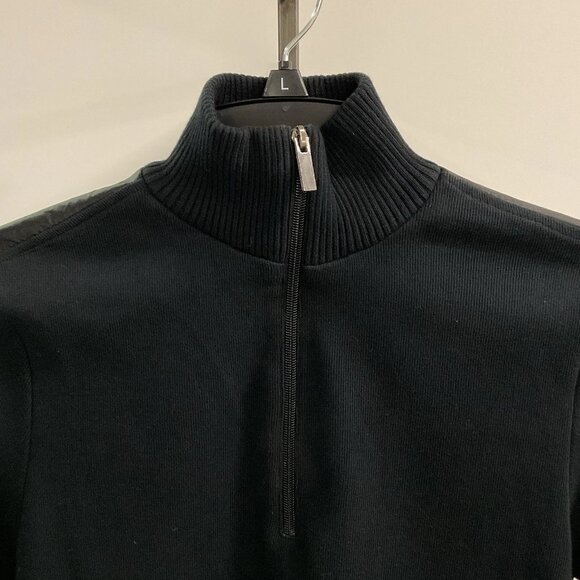 Kenneth Cole Men’s Black Knit 1/4 Zip Neck Sweater Size Small - Picture 3 of 6
